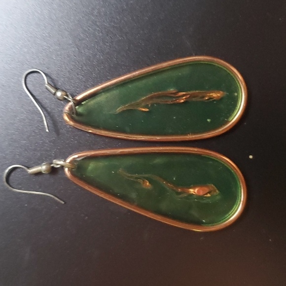 Unbranded Jewelry - Copper & Resin Bohemian Dangly Earrings
